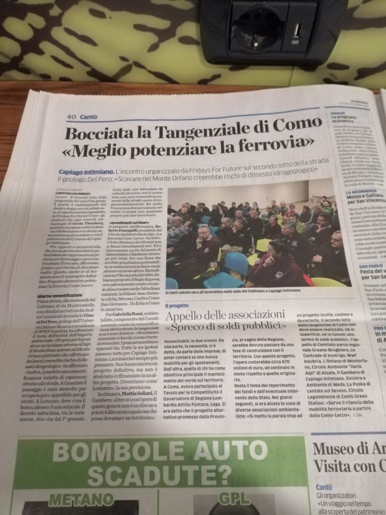 Articolo de "Il giornale di Cantù"